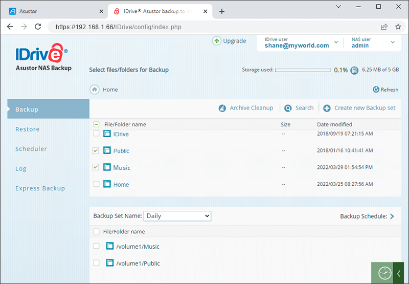 Manual Backup / Restore